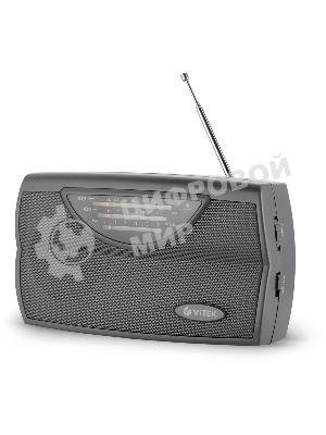 Радиоприемник Vitek VT-3591 (GY) LED индикатор Телескопическая антенна Тип батареек	UM-1