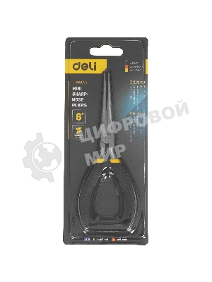 Мини-тонкогубцы удлиненные Deli DL103006 150 мм, прорезиненная рукоять