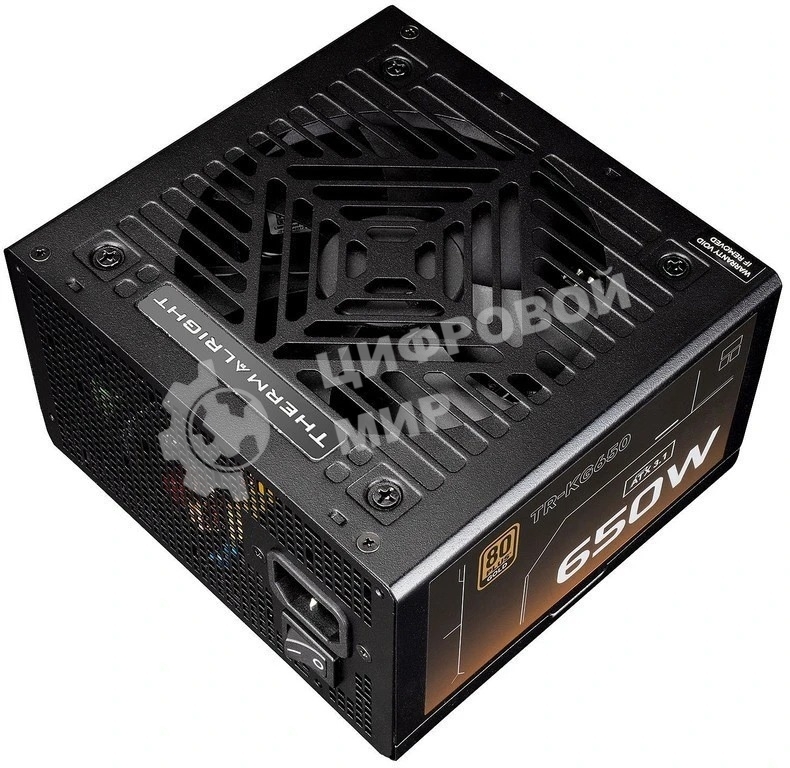 Блок питания Thermalright, 650W 80+ Gold (ATX, 3.1, Full modular, 1x24(20+4)pin, 2xCPU 8(4+4)pin, 2xPCIe*2 8(6+2)pin, 3xSATA3, 2xMOLEX4pin, Active, 120x120мм, 150x140x86mm, APFC, OVP, UVP, SCP, OCP, OTP, OPP, black)