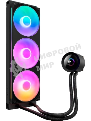 Система жидкостного охлаждения для ПК/ Water Cooling System NZXT Kraken Plus 360 RGB V2 (260W, 360mm, LED temp., Black, RGB/ Fans: 3x120mm, 75.05CFM, 31.9dBA, 2400RPM/ Pump height 55.97mm, 2800RPM, Rad thickness 27mm/ S: 1851, 1700, 1200, 115X, AM5, AM4)