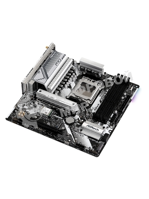 Материнская плата ASRock B650M PRO RS WIFI, Socket AM5, AMD B650, 4xDDR5-5200, HDMI+DP, 2xPCI-Ex16, 4xSATA3(RAID 0/1/10), 3xM.2, 8 Ch Audio, 1x2.5GLan, WiFi, (4+4)xUSB2.0, (3+4)xUSB3.2, (1+1)xUSB3.2 Type-C™, mATX, RTL, {}