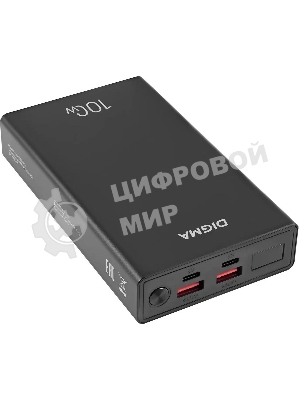 Портативный аккумулятор Digma DGPD100WA 20000mAh QC3.0/PD3.0 100W 5A 2xUSB-A/2xUSB-C черный
