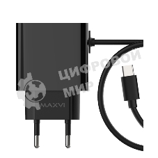 Сетевое зарядное устройство Maxvi CHL-240T 2.4A, with Type-C cable, черный