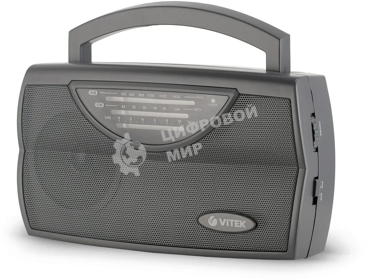 Радиоприемник Vitek VT-3591 (GY) LED индикатор Телескопическая антенна Тип батареек	UM-1