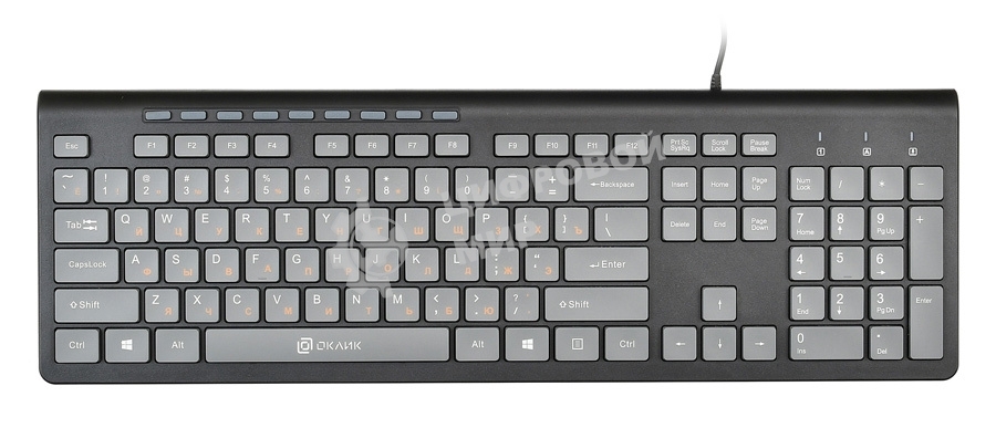 Клавиатура Oklick 480M проводная, USB, черный/серый