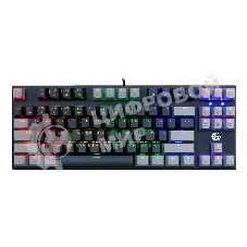 Клавиатура проводная механическая Gembird KB-G600-1, 87кл, Rainbow, коричн.свитчи, 1.8м, черная