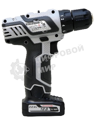 Дрель-шуруповерт ИНТЕРСКОЛ ДА-18ЭР, 12 В, 2 Ач, 35 Нм, щеточный