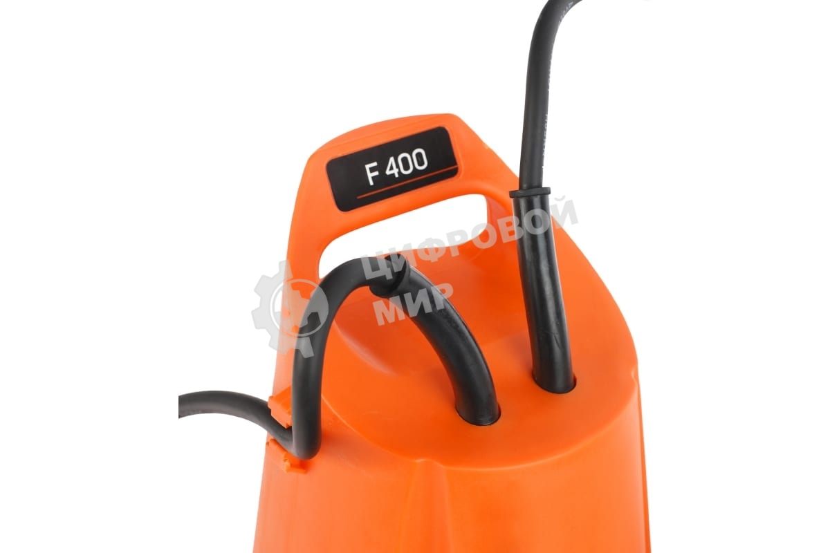 Насос дренажный PATRIOT F 400 (NEW) 315302405 Мощн. - 400 Вт, напр. - 220 В, макс.производит. - 8000 л/час, макс. глуб. погруж. - 5 м., макс. выс.подъема- 5 м., корпус - пластик.