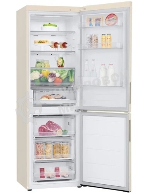 Холодильник LG GC-B459AEMW бежевый двухкамерный 234/110л морозилка снизу, No Frost