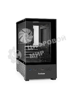 Компьютерный корпус Minitower ExeGate i3 SEA LE-NPX450 (mATX, БП 450NPX, 1хUSB+1хUSB 3.0, HD аудио, черный, передняя и боковая панели - закаленное стекло)