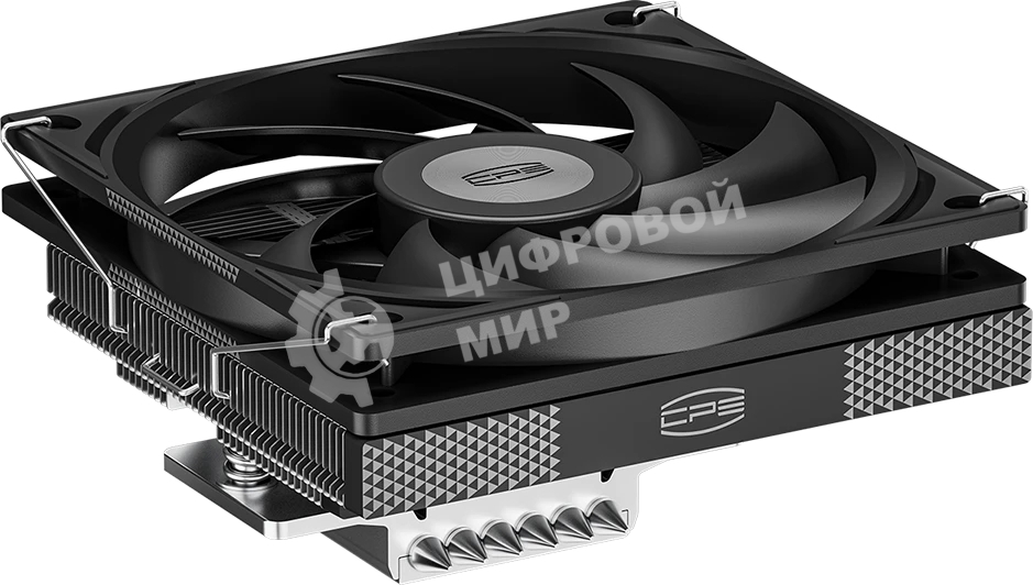 Кулер для процессора PCCooler RC600-67 (125W, 4-pin PWM, 67.5mm, Al, 4x6mm, 1x120мм, 62.5CFM, 32.5dBA, 2300RPM, S: 1851/1700/1200/115X, AM5/AM4, черный)