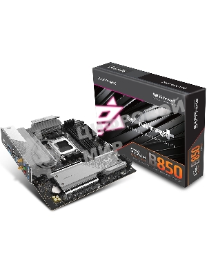 Материнская плата Sapphire B850M NITRO+ WIFI B850, AM5, 4*DDR5, 2*PCIEx16, 2*M.2, 2*TypeC, 3*USB3.2Gen2, 2*USB3.2Gen1, 6*USB2.0, 4*SATA3.0, 2.5G, DP, HDMI, M-ATX, RTL