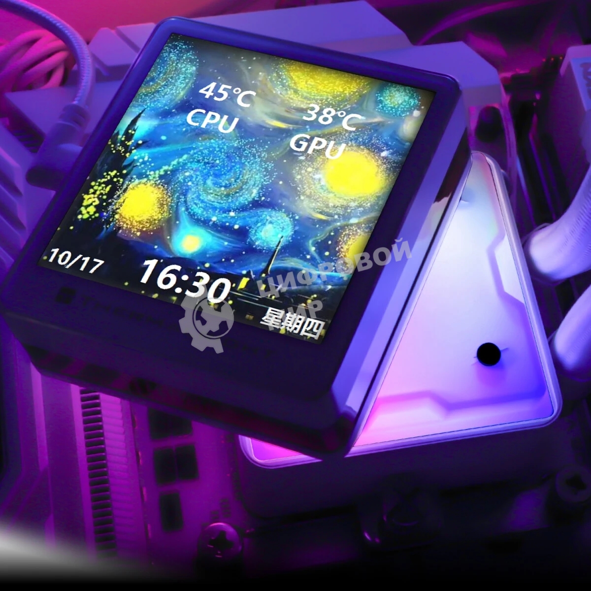 Водяное охлаждение для процессора Thermalright Grand Vision 360 (360mm, LED, White, ARGB/Fans: 3x120mm, 80.45CFM, 29.4dBA, 2150RPM/Pump height 72.5mm, 6400RPM, Rad thickness 27mm/S: 1700, 1200, 1851, 115X, 2011, 2066, AM5, AM4)