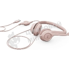 Гарнитура Logitech Stereo Headset H390 розовый, проводная, USB, регулятор громкости, шумоподавление микрофона