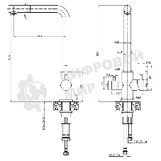 Кухонный смеситель GranFest Quarz GF-Z-5421, Г-образный, кран под фильтрованную воду, серый