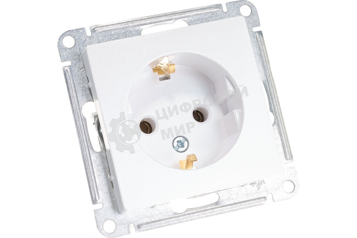 Механизм розетки 1-м СП AtlasDesign с заземл. 16А жемчуг SchE ATN000443