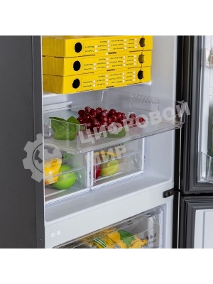 Холодильник Бирюса B-W6133 графит двухкамерный 210/100 л морозилка снизу, аавтоматическое оттаивание