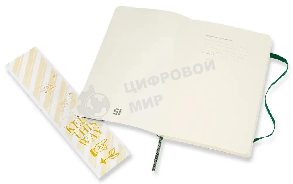Блокнот Moleskine CLASSIC SOFT QP616K15 Large 130х210 мм 192 стр. линейка мягкая обложка зеленый