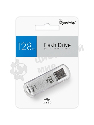 Флешка USB Smartbuy V-Cut Silver (SB128 GbVC-S3), 128Gb, USB 3.0, R/W 75/30, серебристый