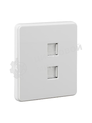 Розетка Kranz ROUND компьютерная двойная RJ45+RJ45 кат6 с/у перламутр