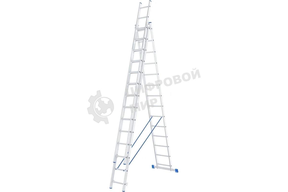 Лестница Сибртех, 3 х 14 ступеней, алюминиевая, трехсекционная