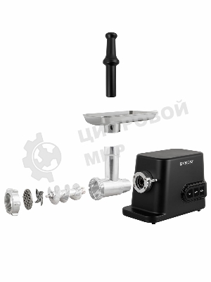 Мясорубка электрическая Endever Sigma-113 черный, 4500 Вт, 3 кг/мин, реверс, защита от перегрузки, металлический лоток, насадки - 5