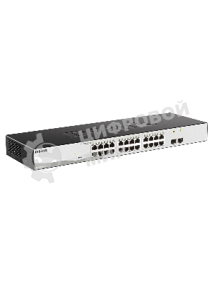 Коммутатор D-Link DGS-1210-26/F, 24×1 Гбит/с + 2×1 Гбит/с SFP, настраиваемый