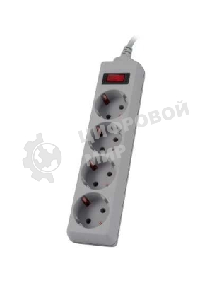 Сетевой фильтр Buro 400SL-3-G 3 м, 4 розетки, серый (пакет ПЭ)