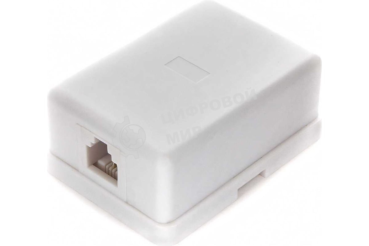 Розетка телефонная TA-101 RJ-11 (6P4C) внешняя 1 порт, белый