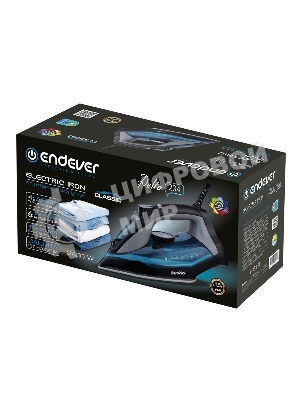 Утюг Endever DELTA-234 черный/лазурно-синий, 2400 Вт, 35 г/мин, 145 г/мин, 350 мл