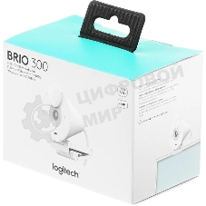 Веб-камера Logitech Brio 300 1920x1080, 30 кадр/с, USB Type-C, микрофон (шумоподавление), автоматическая фокусировка, автоосвещение, универсальное крепление белая