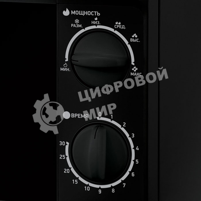 Микроволновая печь BBK 20MWS-706M/B черный, 20 л, 700 Вт, переключатели - поворотный механизм