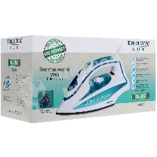 Утюг Delta LUX DL-352 белый с бирюзовым, 2200 Вт, 30 г/мин, 140 г/мин, 300 мл