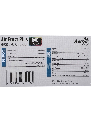 Кулер для процессора Aerocool/Formula Air Frost Plus серебристый, 120 мм, алюминий, 1500 об/мин, 24.2 дБ, 3 pin, 110 Вт, 70 мм