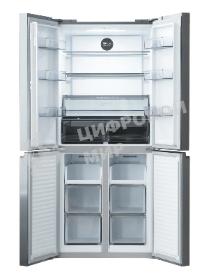 Холодильник Centek CT-1744 бежевый трехкамерный 267/148л морозилка снизу, No Frost, Side by Side