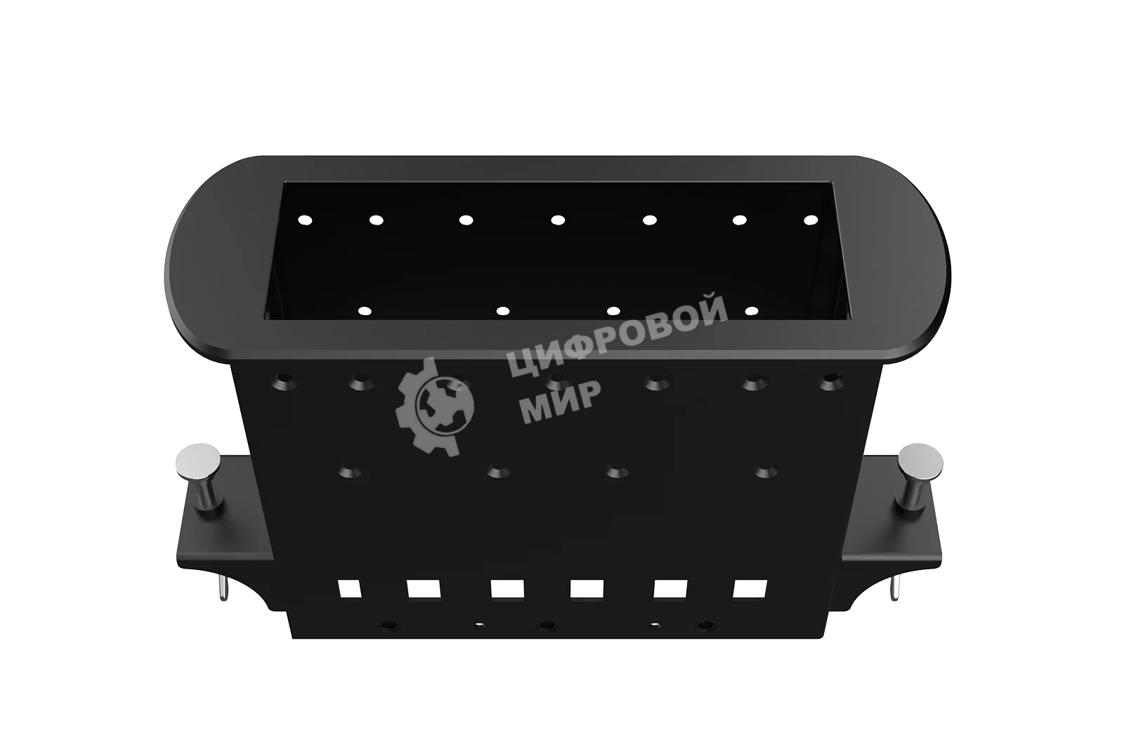 Прямоугольный металлический корпус Wize Pro WRTS-M-6BOX-B серия M, для модульной системы врезного лючка в стол без крышки для установки до 6 модулей-вставок серии М, черный