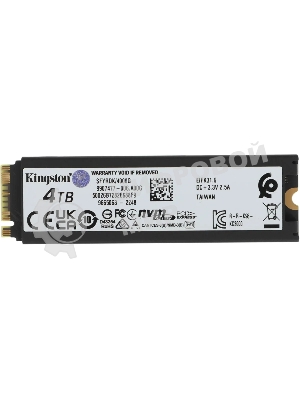 Накопитель SSD Kingston Fury Renegade, 4Tb, PCIe 4.0 x4, M.2 2280, NVMe, R/W 7300/7000, с радиатором