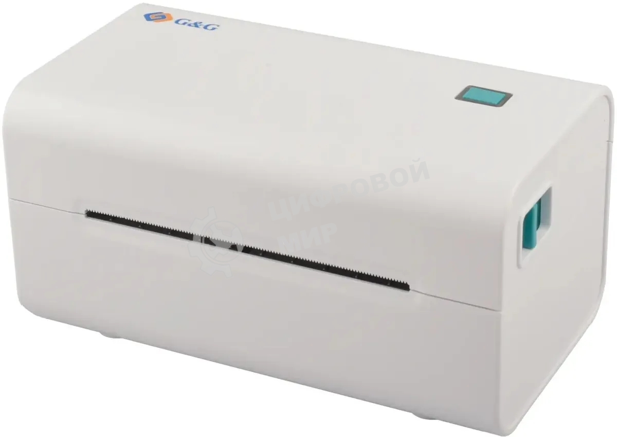 Принтер наклеек G&G GG-D420 стационарный, прямая термопечать, 203 dpi, 152 мм/сек, USB, белый