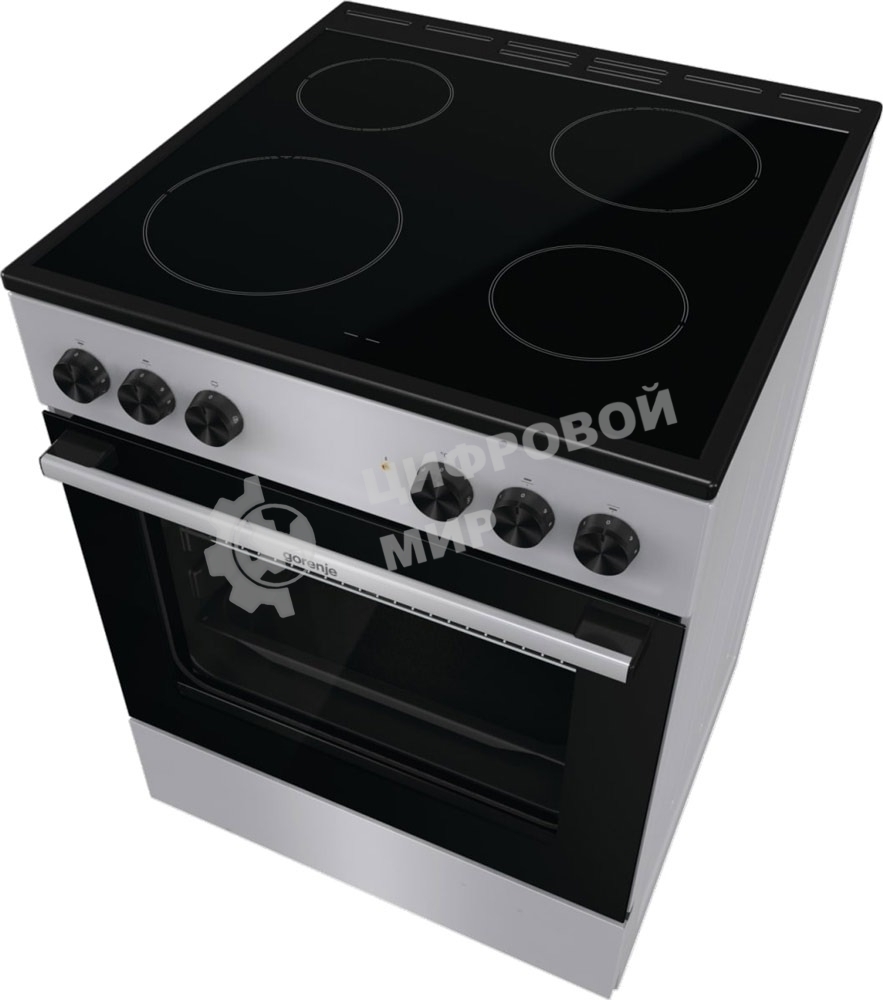 Плита электрическая Gorenje GEC6A11SG серый, конфорок 4 электрических, духовка 65 л, 60 см x 85 см x 60 см