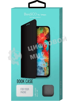 Чехол (флип-кейс) BORASCO Book Case, для Samsung Galaxy M32, черный [40353]