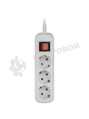 Удлинитель электрический ЭРА UDL-16-330-ES Greenline 3 розетки с заземлением с выключателем 3м ПВС 3x1мм2