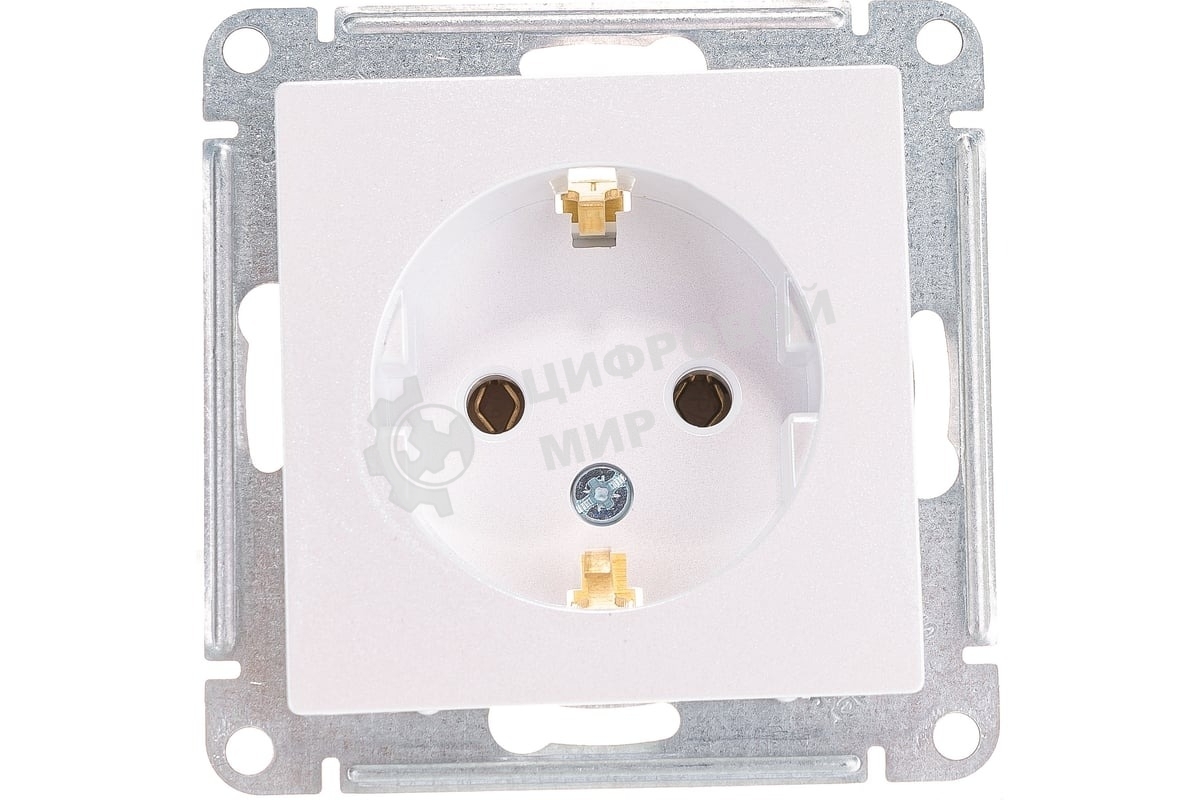 Механизм розетки 1-м СП AtlasDesign с заземл. 16А жемчуг SchE ATN000443