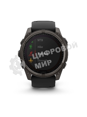 Смарт-часы Garmin Fenix 8 Solar Sapphire титановый угольно-серый DLC, черный 51мм