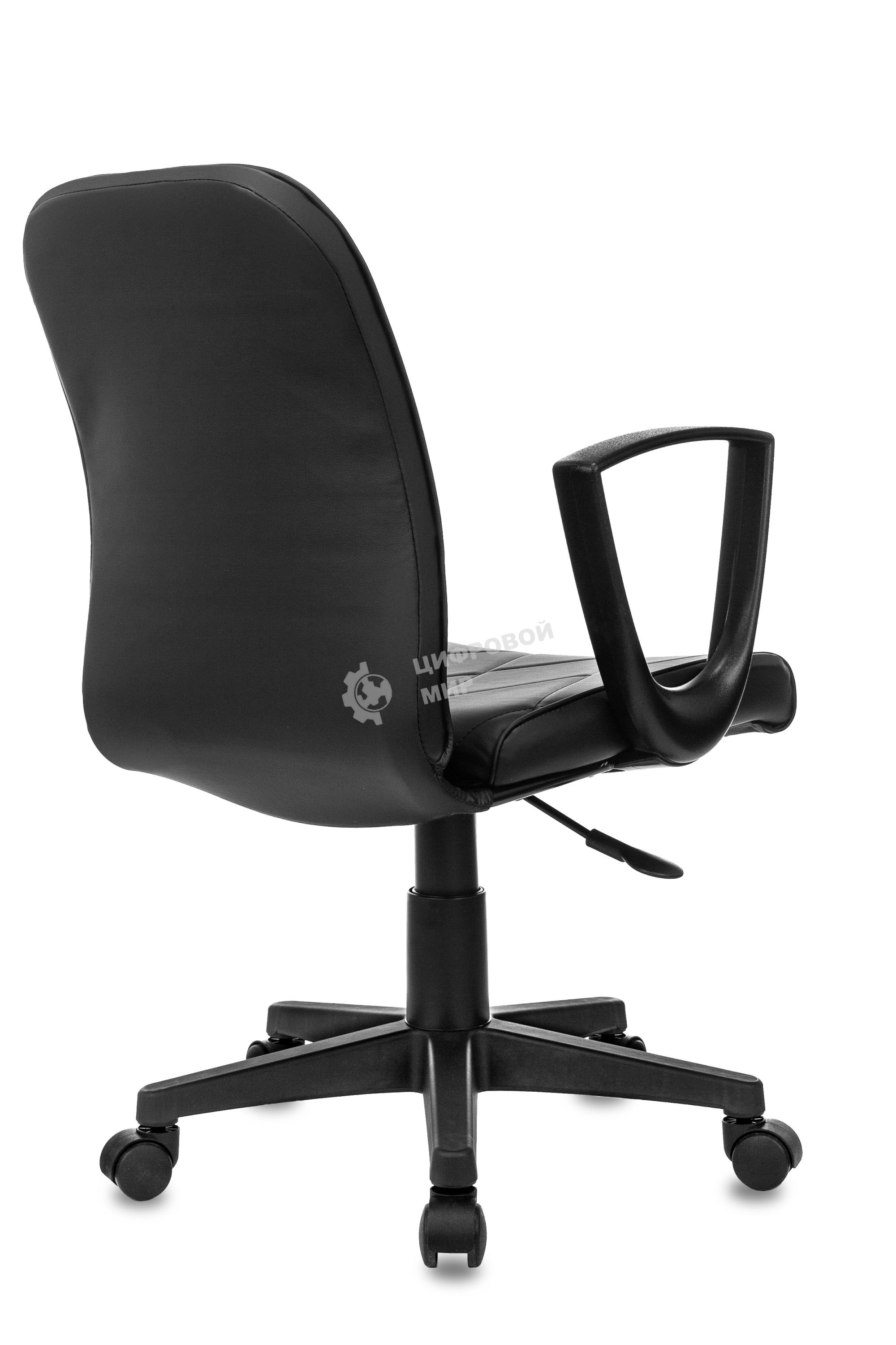 Кресло компьютерное Бюрократ CH-327 черный, эко.кожа, крестов. пластик