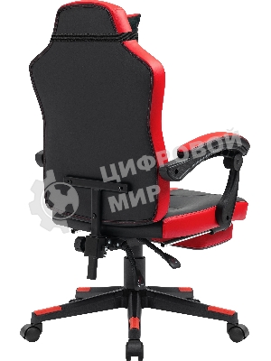 Кресло Defender DIABLO BLACK/RED черный/красный, экокожа, подставка для ног