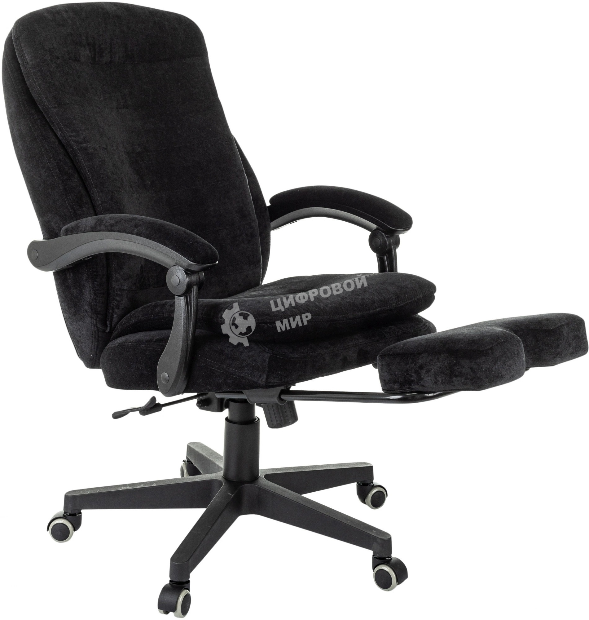 Кресло руководителя Бюрократ T-9950MSG-F Fabric черный Light-20, крестов. пластик, подст. для ног