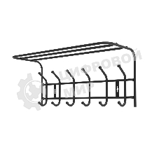 Вешалка с полкой Ника-Премиум ВП6М/Ч черная, 6 крючков