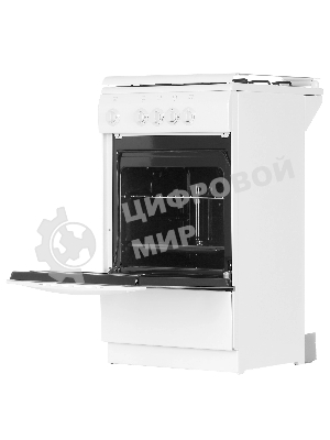 Плита газовая DeLuxe 5040.37 г (крышка) белый, конфорок 4 шт, духовка 43 л, 50 см x 85 см x 50 см