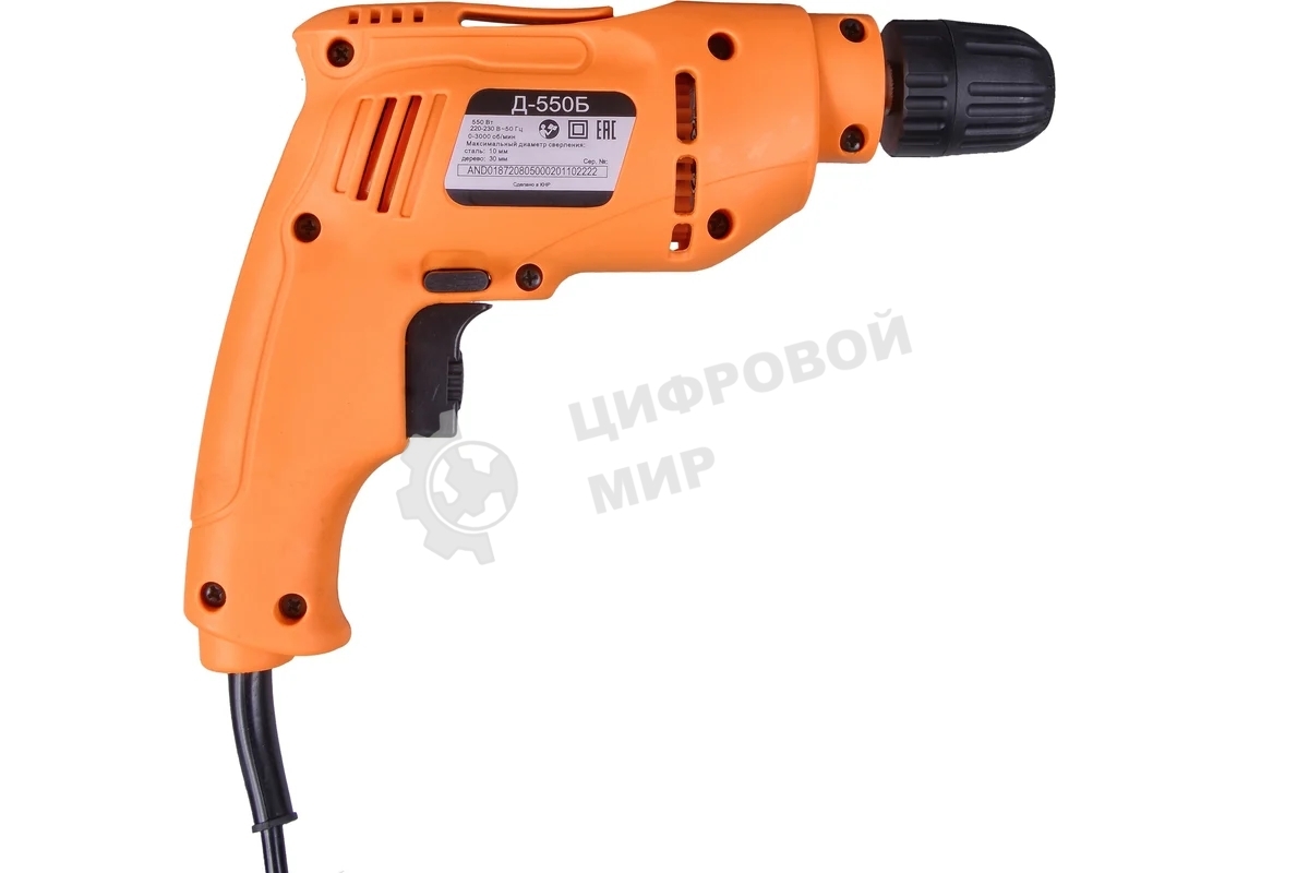 Дрель ВИХРЬ Д-550Б 72/8/5, 550 Вт, сетевая, безударная