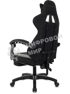 Кресло Zombie Weaver черный/серый, ткань, подголовник, подставка для ног